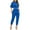 Blue womens outfit sets, variant on Usmixi 2 Piece Outfits for Women Womens Lounge Sets Flared Sleeve Cropped Pullover Tops and High Waist Long Pant Matching Set Plus Size Casual Solid Suit Sets with Pocket Holiday