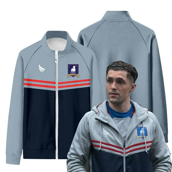Ted Lasso Saison 2 Maillot de Football Hiver Mode Hommes/femmes AFC Richmond Cosplay Harajuku Cardigan Col Montant Veste à Glissière