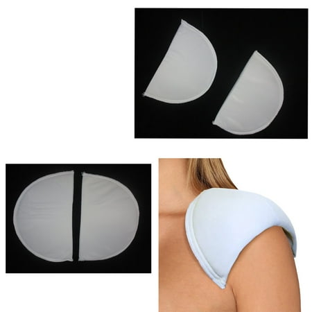 De Shoulder Pads - 2 pc Foam Non Slip White Shoulder Pad Bra Strap Cushion Pain Relief Comfort Lady