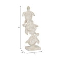 thumbnail image 4 of Coastal Stacked Turtle Figurine for Home and Bathroom Decor - Sea Life Sculpture for Shelf or Coffee Table Display - Nautical Accent Ornament for Living Room, Office, Study, and Mantel - 16", White, 4 of 12