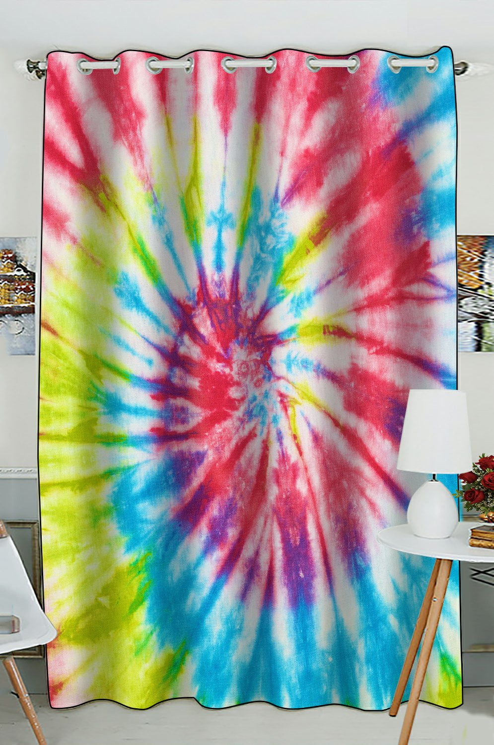 Rainbow Tie Dye Curtain