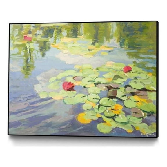 Giant Art Canvas  24x18 No Cloudy Days Framed in Green