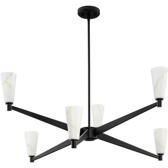 P400395-31M Progress Lighting Tosca - 6 Light Chandelier-16.12 Inches Tall and 41 Inches Wide-Matte Black Finish