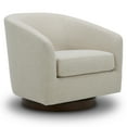 thumbnail image 4 of CHITA Swivel Accent Chair Set of 2, Fabric Round Barrel Arm Chair Living Room, Linen, 4 of 14