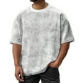 thumbnail image 2 of Zimjoy Oversized T-Shirts for Men Casual Big and Tall Tie Dye T-Shirts Fashion Crew Neck Short Sleeve T Shirts Lightweight Loose Fit Shirt, White 2XL, 2 of 5