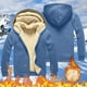 thumbnail image 1 of MHFRRA Chaqueta de Invierno para Hombre, Informal, Lisa, con Capucha, Manga Larga, Cremallera, Bolsillo, Abrigo Cálido de Invierno Azul, 1 of 4
