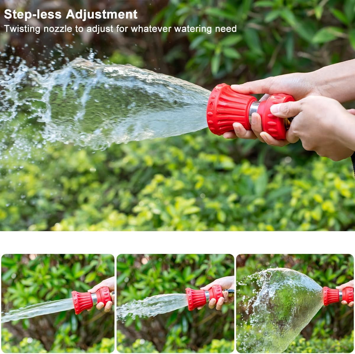 FANHAO Fireman Style Garden Hose Nozzle, Heavy Duty Fire Watering Nozzle, Adjustable Flow for Garden, Lawn