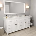 thumbnail image 3 of Caroline Parkway 72" Double Bath Vanity in White with White Quartz Top and Round Sinks with Polished Chrome Faucets with Matching Mirror, 3 of 3