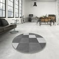 thumbnail image 4 of Ahgly Company Machine Washable Indoor Square Transitional Dark Gray Area Rugs, 3' Square, 4 of 7