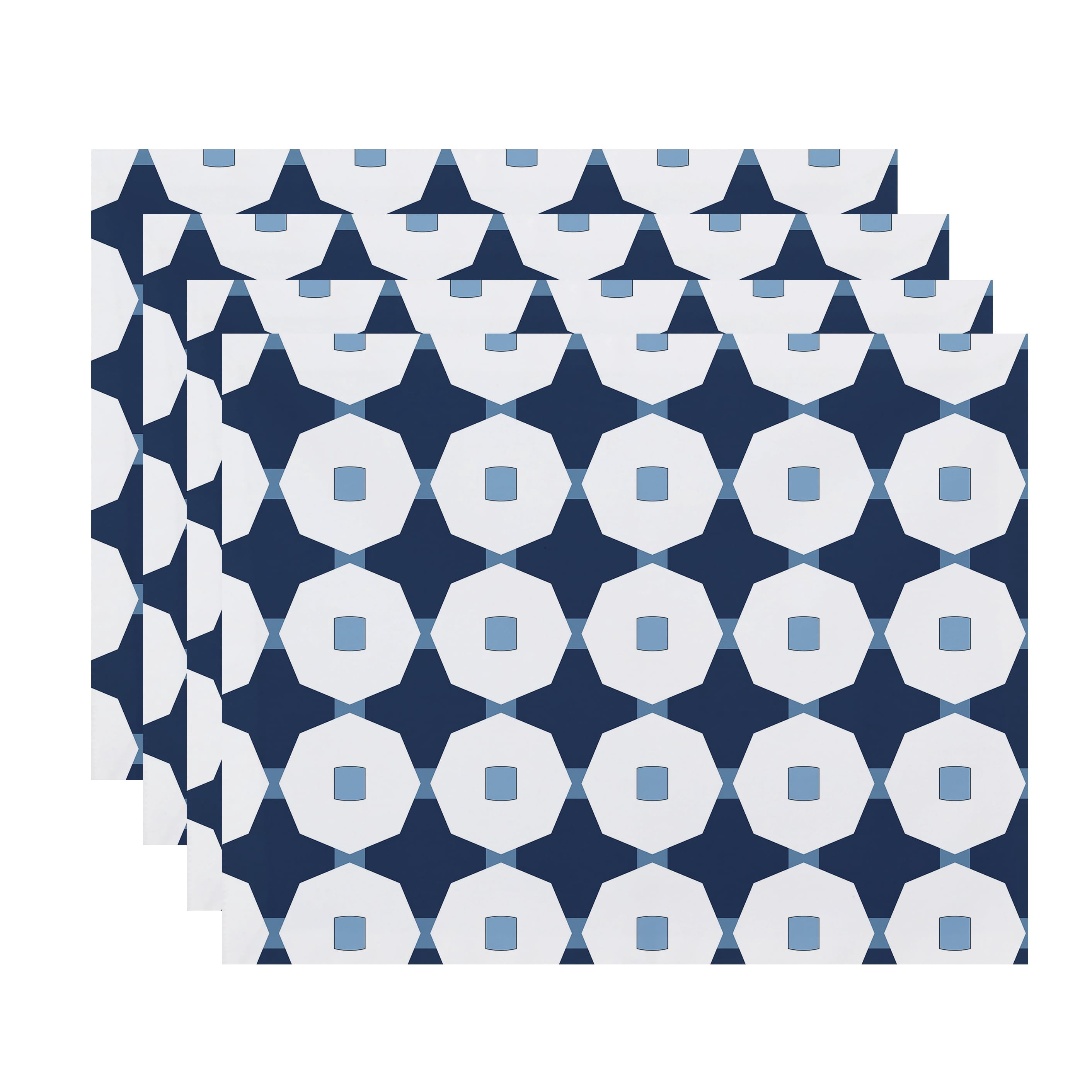 Simply Daisy Button Up Geometric Print Placemat, Set of 4