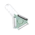 thumbnail image 2 of Pelador de frutas y verduras de acero inoxidable – Herramienta multifuncional 3 en 1 con hoja de doble filo, mango ergonómico antideslizante, para uso doméstico en la cocina., 2 of 6