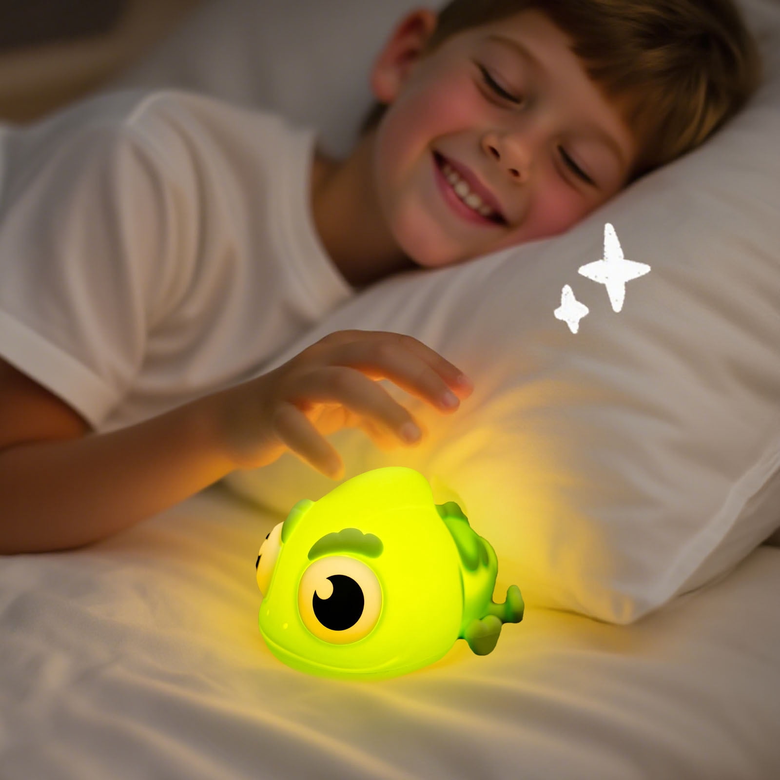 Junepar Cute Night Light Rechargeable - 3 levels Dimming Baby Nursery Lamp - Silicone Tap Lights