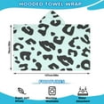 thumbnail image 2 of Light Blue and Black Of Leopard Print Hooded Bath Towel，50"x30" for Ages 3 To 12 Kids, Quick Dry Lightweight Soft Microfiber Hood Beach Towel Cover Up for Kids, 2 of 7