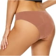 thumbnail image 4 of Ashirexll Period Underwear for Women Plus Size Leakproof Seamless Solid Color High Waist Periods Bikini Bottoms Menstrual Period Underwear for Women Heavy Flow Coffee M, 4 of 5