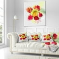 thumbnail image 3 of Designart Flower Watercolor with Color Splashes - Floral Throw Pillow - 18x18, 3 of 5