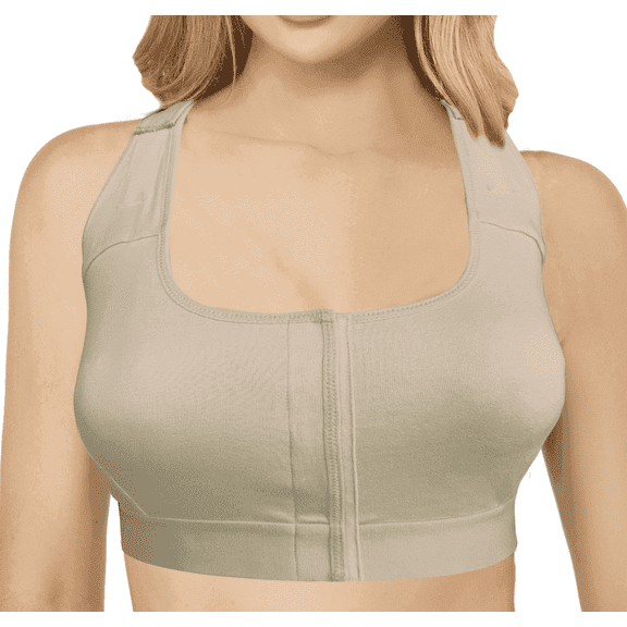 Post Surgery Recovery Bra for Mastectomy- Velcro Front Closure, Adjustable Velcro Straps, Breathable Fabric