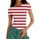 thumbnail image 1 of Xuyuer Print Fitted Pencil Top - Women's Casual Unstructured Round Neck Short Sleeve Shirt Matching Set for Office Chic Ensembles, Dinner Date Nights & Modern Separates Wardrobe Styling, 1 of 5