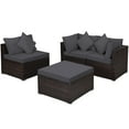 thumbnail image 4 of Costway 4PCS Patio Rattan Furniture Set Sofa Ottoman Cushion Garden Deck Grey, 4 of 12