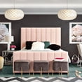 thumbnail image 3 of Diamond Sofa  Venus Vertical Channel Tufted Queen Bed in Blush Pink Velvet, 3 of 7