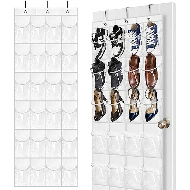 The Door Shoe Organizer-24 Pockets Clear over Pantry Closet Cabinet ...