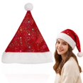 thumbnail image 2 of Glitter Red Santa Hat, Christmas Hat with White Plush Brim & Pom Pom, Soft Fur Xmas Hat with Star Sequins, Festive Headwear for Holiday Gathering, New Year Celebration & Party Costume,1 Pcs, 2 of 8