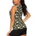 thumbnail image 4 of Picia Bear Sunflower Pattern Women's Workout Tank Top,Breathable Activewear,Slim Fit Athletic Top,Versatile Workout Moisture-wicking top-X-Large, 4 of 9