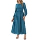 thumbnail image 1 of INSPIRE CHIC Vestidos de Mujer Cuello Redondo Mangas Largas Linterna Vestido Maxi Formal de Chifón M Azul Lago, 1 of 6