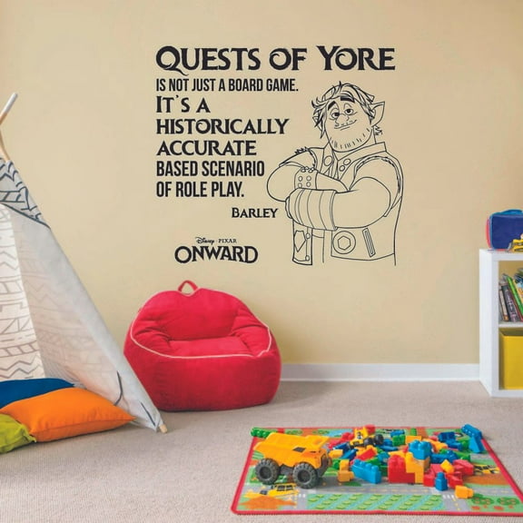 Quests of Yore Barley Quote Onward Movie Disney Cartoon Wall Sticker Art Decal for Girls Boys Room Bedroom Nursery Kindergarten Fun Home Decor Stickers Wall Art Vinyl Decoration Size (10x10 inch)