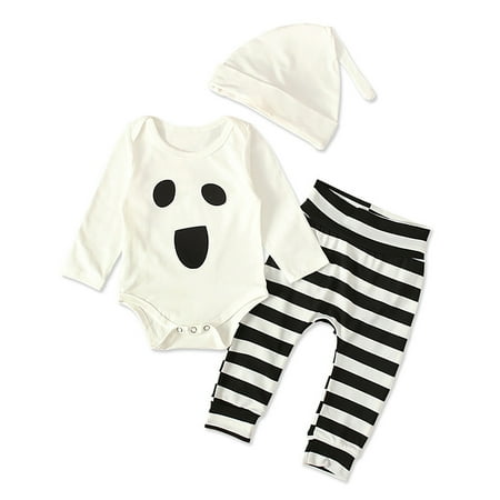 

THE WILD Boys And Girls Halloween Khaki Top Striped Pants Three Piece Children s Set