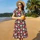 thumbnail image 4 of Disketp Skull and Roses para Vestido de Manga Corta para Mujeres, Vestidos de Verano para Mujeres, Casual y Holgado para la Playa, 4 of 6