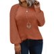 thumbnail image 1 of Top Eytino para mujer, talla grande, raglán, manga larga, encaje, naranja, 1X, 1 of 5