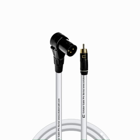 Coluber Cable Balanced Right Angle XLR Male to RCA Male Pro 3-Pin Connector