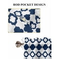 thumbnail image 6 of Bohemia 2 Panel Kitchen Curtains for Small Windows, Minimalist Geometric Pattern Abstract Dark Blue Bathroom Tier Curtain, Short Window Treatment for Bedroom/Living Room 55"x24", 6 of 6