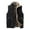 Black, variant on Herrnalise Men's Casual Fleece Vest Zipoer Pocket Sleeveless Hood Stand Collar Solid Tops Jacket Blue