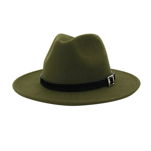 Big Wide BrimMen & Women Vintage Wide Hat with Belt Buckle Adjustable Outbacks HatsFedora Hat
