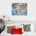 thumbnail image 4 of Awypu  World Map Wall Art Poster On Canvas Modern Abstract Large Painting Pictures Framed With Blue Color For Office Decor, 4 of 4