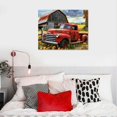 thumbnail image 5 of ARISTURING  Rustic Farmhouse Old Truck Canvas Wall Art,Vintage Red Car and Barn Picture Print,Country Landscape Painting Modern Artwork for Dining Room Office Home Decor Framed, 5 of 6