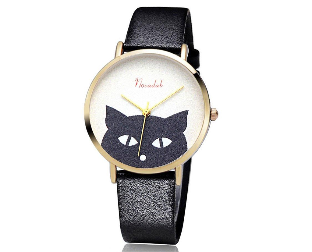 Novadab Cat's Eye Leather Band Luxury Quartz Watches Girls Ladies Wristwatch Novadab Cat's Eye Leather Band Luxury Quartz Watches Girls Ladies Wristwatch