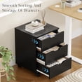 thumbnail image 3 of Farini 3-Drawer File Cabinet for Home Office, Mobile Wooden File Cabinet, for Under Desk Storage, Black, Non-Assembled, 3 of 6