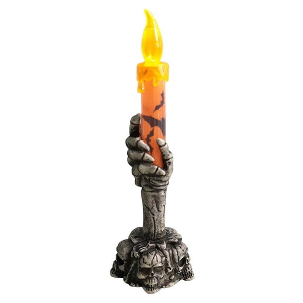 Vela de decoración de Halloween de plástico para decoración navideña (naranja) Tmvgtek Iluminación del hogar multifuncional