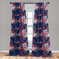 thumbnail image 2 of Aquarelle Bloom Window Curtains, Colorful Modern Flowers Silhouettes with Dreamy Leaves Artwork, Lightweight Decor 2-Panel Set with Rod Pocket, Pair of - 28"x84", Quartz Coral Multicolor, by Ambesonne, 2 of 3