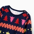 thumbnail image 4 of Conjuntos de pijamas navideños a juego para toda la familia con estampado de árboles, estrellas y Fair Isle, 4 of 5