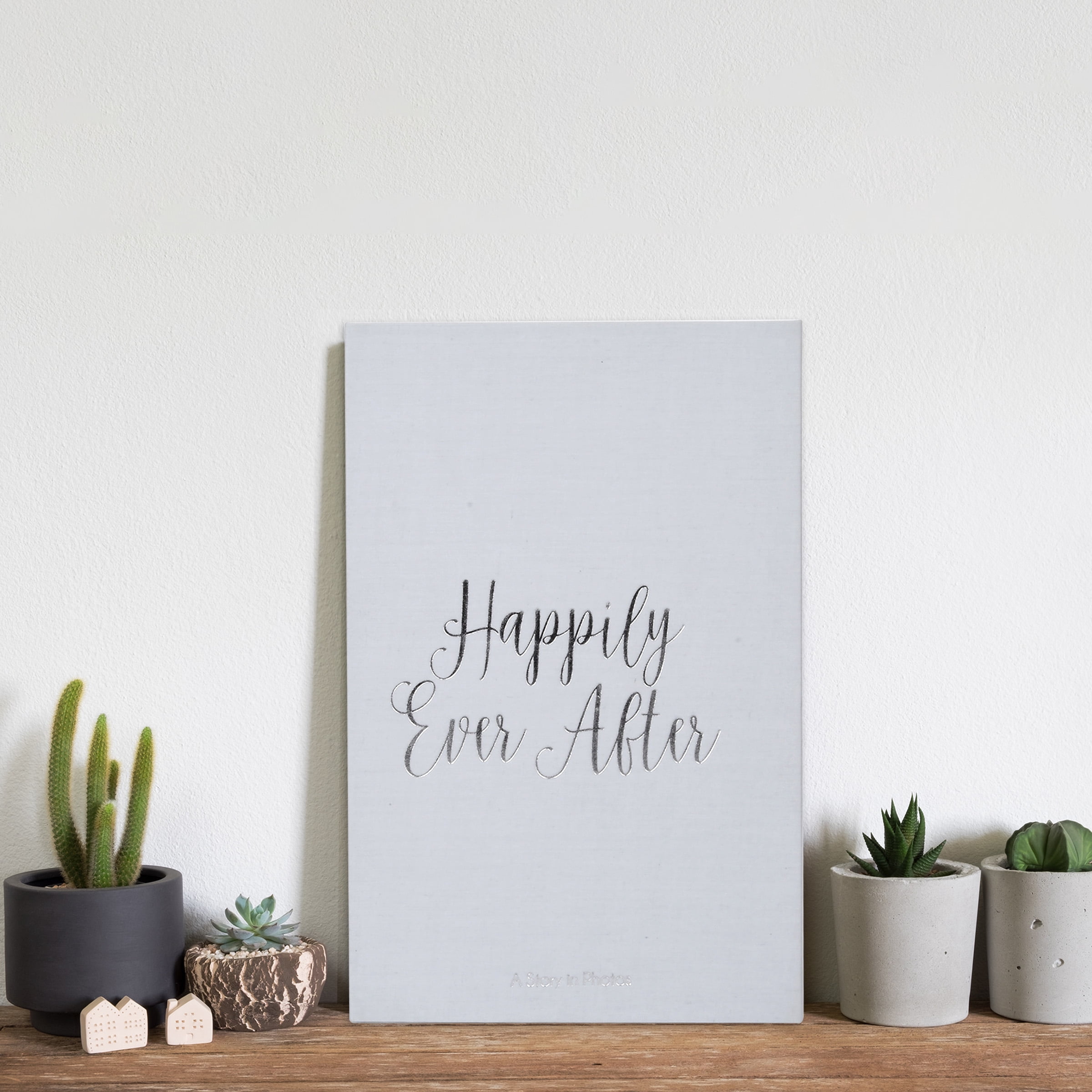 Prinz Linen Happily Ever After Coffee Table Photo Album for 180 4x6 Photos, Gray