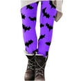 thumbnail image 5 of Idoravan Women's Leggings Women's Pants under $20 Halloween Women's Printed Casual Yoga Pants Trousers Purple M, 5 of 6