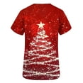 thumbnail image 4 of Feancey Christmas Nurse Uniforms Women Tops Holiday Casual Short Sleeve V Neck Scrubs Novelty Xmas Tree Print Scrub Tops Comfy Loose Graphic Tees Red S, 4 of 5