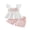 Pink, variant on Loicainy Toddler Baby Girl Summer Clothes 6 12 18 24 Months 2T 3T 4T Casual Decorative Bow Smocked Flying Sleeve Tops and Flower Shorts 2 Pcs Outfits Set