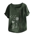 thumbnail image 6 of Azrian Plus Size Tops for Womens,Pullover Shirt Autumn Winter Women's Summer Casual Round Neck Short Sleeve Printed Loose Shirt Cheap on, 6 of 6