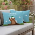 thumbnail image 4 of Happy Groundhog Day Pillow Covers 2 Pack Cartoon Green Hat Groundhog Blue Sky Pillowcase Waterproof Outdoor Throw Pillow Cover for Patio Balcony Rectangular Cushion 20”x12”, 4 of 9