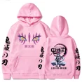 thumbnail image 1 of Sudaderas con capucha de Anime japonés Demon Slayer para hombre, ropa de calle con imágenes de Manga Akaza, Jersey con capucha de manga larga y cuello redondo, 1 of 1