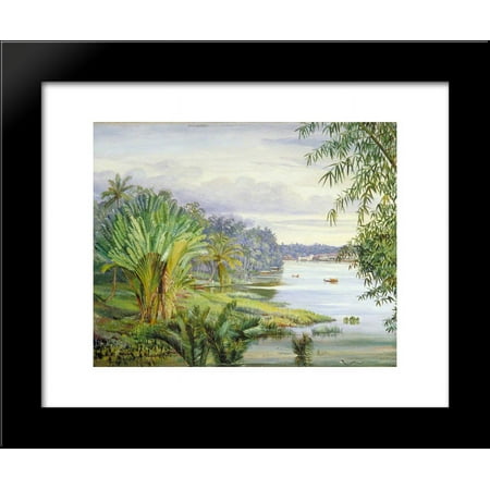 View of Kuching and River, Sarawak, Borneo 20x24 Framed Art Print by North, Marianne